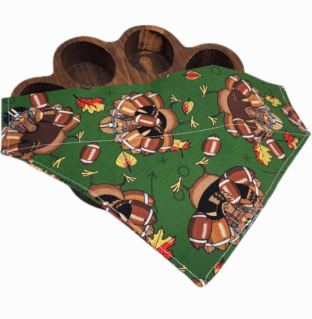Turkey Dog Bandana: Thanksgiving Cotton Pet Scarf (Over-the-Collar or Snap)