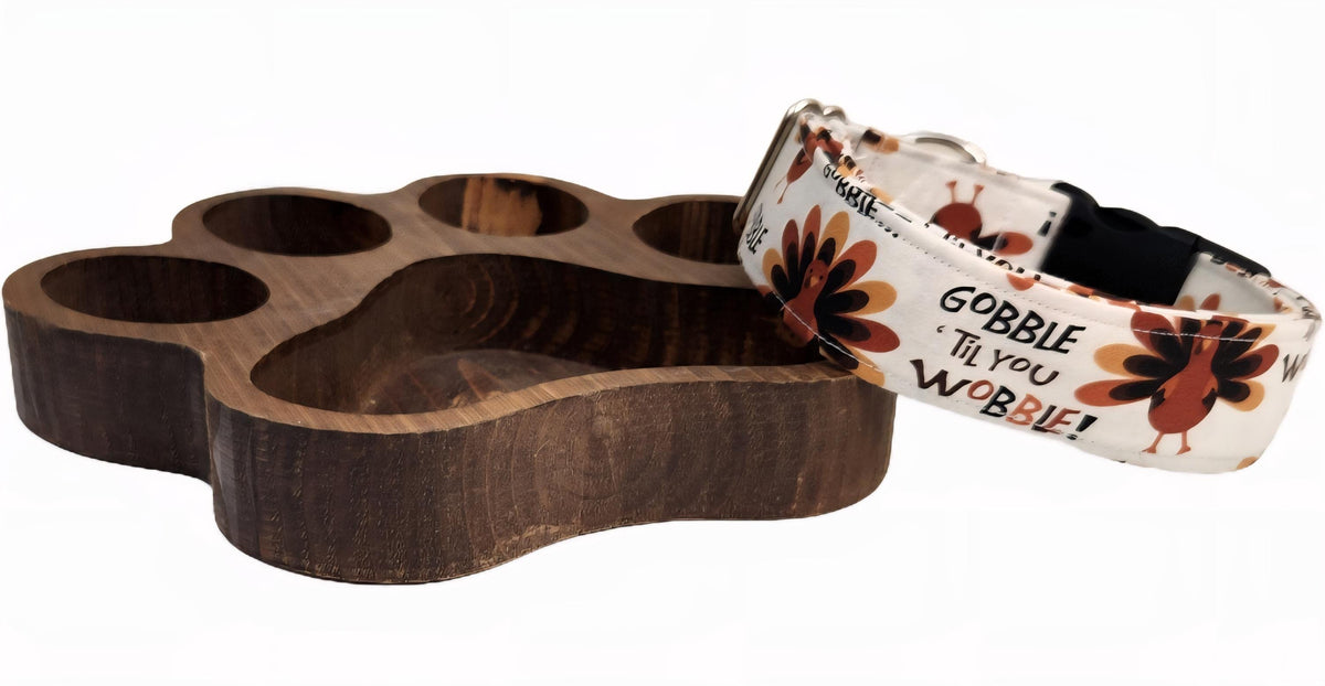 Turkey Dog Collar and Matching Bows, Gobble til You Wobble
