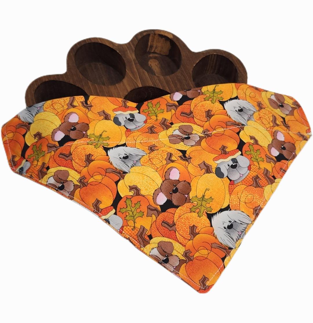 Turkey Dog Bandana: Thanksgiving Cotton Pet Scarf (Over-the-Collar or Snap)