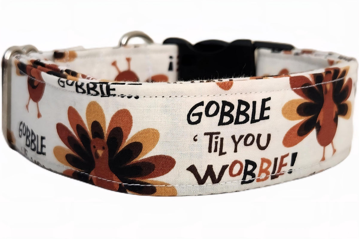 Turkey Dog Collar and Matching Bows, Gobble til You Wobble