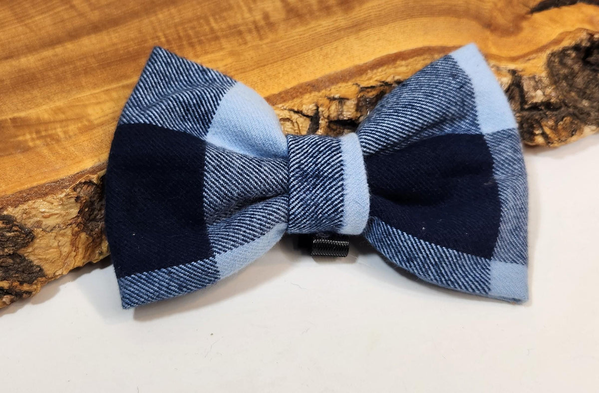 Plaid Dog Collar Bows: Brushed Plaid Pet Bow Plaid, Plaid Pet Bow (Many Patterns and Colors)