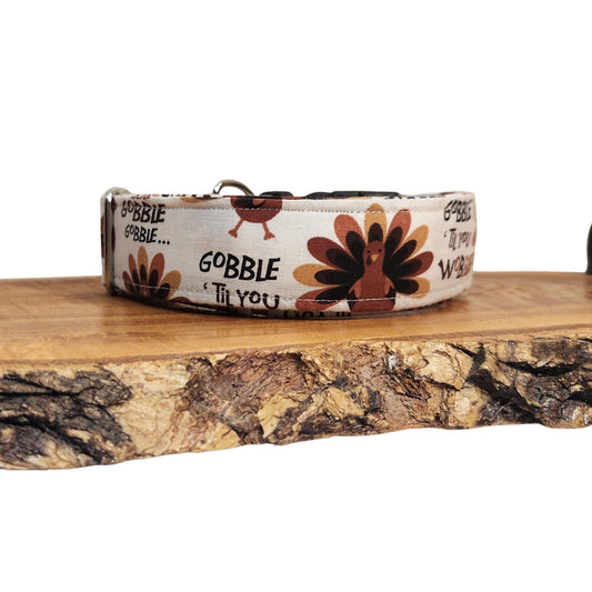 Turkey Dog Collar and Matching Bows, Gobble til You Wobble